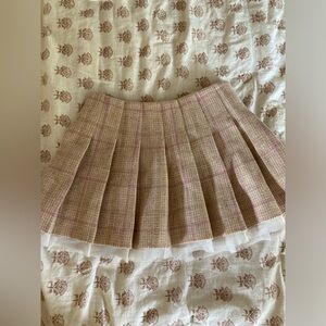 Loveshackfancy plaid wool skirt